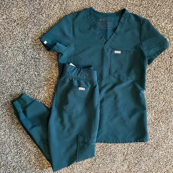 Pacific Blue Figs Scrub Set XXS/XXSP - Picture 1 of 10